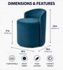 Modern Upholstered Slipper Curved Pattern Chair In Teal  Blue Colour