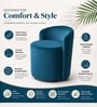 Modern Upholstered Slipper Curved Pattern Chair In Teal  Blue Colour