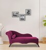 Modern Velvet Chaise Lounger in Pink Mulberry Colour