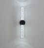 Modern Vertical LED Wall Light with Bubble Glass & Black Finish