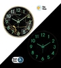 Black Marble Modern Wall Clock With Gold Frame (13 Inch)