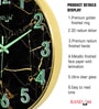 Black Marble Modern Wall Clock With Gold Frame (13 Inch)