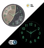 Black Modern Wall Clock With Green 3D Radium Numbers (13 Inch)