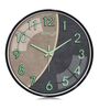 Black Modern Wall Clock With Green 3D Radium Numbers (13 Inch)