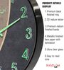 Black Modern Wall Clock With Green 3D Radium Numbers (13 Inch)