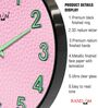 Pink Modern Wall Clock With Black Frame (13 Inch)