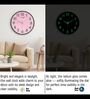 Pink Modern Wall Clock With Black Frame (13 Inch)