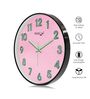 Pink Modern Wall Clock With Black Frame (13 Inch)