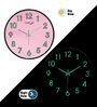 Pink Modern Wall Clock With Black Frame (13 Inch)