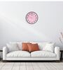 Pink Modern Wall Clock With Black Frame (13 Inch)