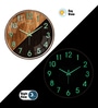 Wooden Modern Wall Clock With Copper Ring (13 Inch)