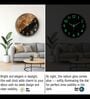 Wooden Modern Wall Clock With Copper Ring (13 Inch)