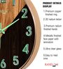 Wooden Modern Wall Clock With Copper Ring (13 Inch)