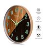Wooden Modern Wall Clock With Copper Ring (13 Inch)