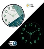 Black Metallic Modern Wall Clock With 3D Radium Numbers (13 Inch)