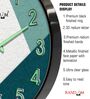 Black Metallic Modern Wall Clock With 3D Radium Numbers (13 Inch)