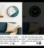 Black Metallic Modern Wall Clock With 3D Radium Numbers (13 Inch)