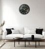 Black Metallic Modern Wall Clock With 3D Radium Numbers (13 Inch)