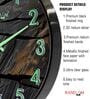 Black Metallic Modern Wall Clock With 3D Radium Numbers (13 Inch)