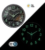 Black Metallic Modern Wall Clock With 3D Radium Numbers (13 Inch)