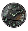 Black Metallic Modern Wall Clock With 3D Radium Numbers (13 Inch)