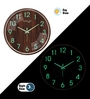 Black Modern Wall Clock With 3D Radium Numbers (12.75 Inch)