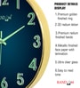 Gold Modern Glow-In-The-Dark Wall Clock With 3D Radium Numbers (13 Inch)