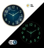 Gold Modern Glow-In-The-Dark Wall Clock With 3D Radium Numbers (13 Inch)