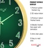 Green Modern Glow-In-The-Dark Wall Clock With Gold Frame (30 Cm)