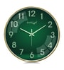 Green Modern Glow-In-The-Dark Wall Clock With Gold Frame (30 Cm)