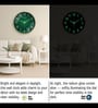 Green Modern Glow-In-The-Dark Wall Clock With Gold Frame (30 Cm)