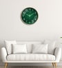 Green Modern Glow-In-The-Dark Wall Clock With Gold Frame (30 Cm)