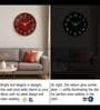 Red Wood Pattern Modern Wall Clock With Gold Frame (13 Inch)