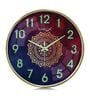 Gold Mandala Wall Clock With 3D Radium Numbers (13 Inch)