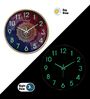 Gold Mandala Wall Clock With 3D Radium Numbers (13 Inch)