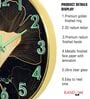 Gold Metallic Modern Wall Clock With 3D Radium Numbers (12.75 Inch)
