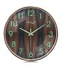 Wooden Pattern Modern Wall Clock With Copper Ring (13 Inch)
