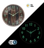 Wooden Pattern Modern Wall Clock With Copper Ring (13 Inch)