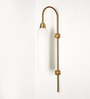 Modern Wall Lamp Antique Brass Finish with Frosted Milky White Long Glass