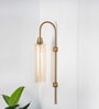 Modern Wall Lamp Antique Brass Finish with Golden Luster Long Glass