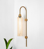 Modern Wall Lamp Antique Brass Finish with Golden Luster Long Glass