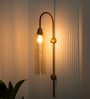 Modern Wall Lamp Antique Brass Finish with Golden Luster Long Glass