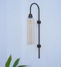 Modern Wall Lamp Black Polished with Golden Luster Long Glass
