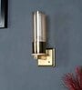 Aesthetic Metal & Glass Wall Mounted Uplight Sconce (Antique Gold)
