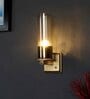 Aesthetic Metal & Glass Wall Mounted Uplight Sconce (Antique Gold)