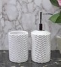 Modern White Ceramic Set of 2 Bath Accessories Set