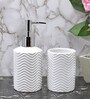 Modern White Ceramic Set of 2 Bath Accessories Set