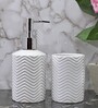 Modern White Ceramic Set of 2 Bath Accessories Set