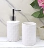 Modern White Ceramic Set of 2 Bath Accessories Set 