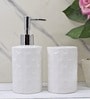 Modern White Ceramic Set of 2 Bath Accessories Set 